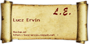Lucz Ervin névjegykártya